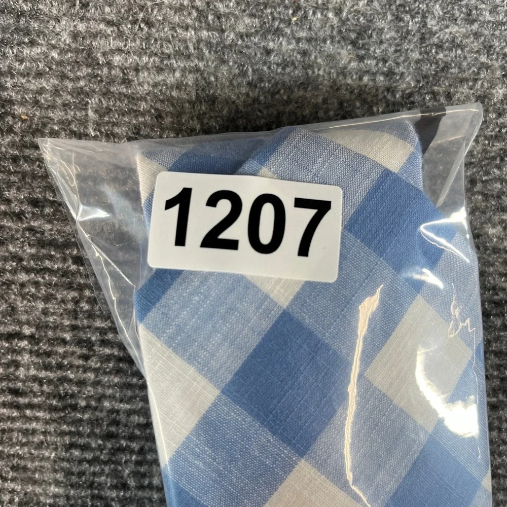 Tackle & Tides Mens Blue White Buffalo Plaid Gingham Cotton Necktie